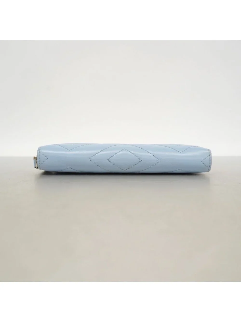 Gucci Wallet GG Marmont Leather Light Blue Silver